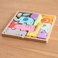 Fat Brain Toys Wooden Animal Block Puzzle FB512