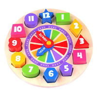 Fat Brain Toy Co Wooden Glow-in-the-Dark Clock Puzzle FB168
