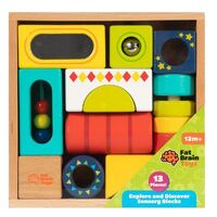 Fat Brain Toy Co Wooden Explore & Discover Sensory Blocks FB441