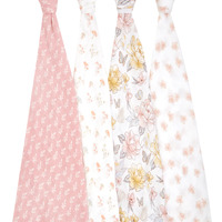 Aden + Anais 4pk 100% Organic Cotton Muslin Swaddles - Earthly **