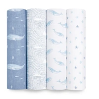 Aden + Anais 4pk 100% Organic Cotton Muslin Swaddles - Oceanic