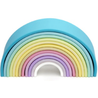 Dena Toys Large Pastel Rainbow 12pc Stacking/Sensory/Teething Toy