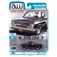 Auto World Muscle Trucks 1987 Chevy Silverado R10 Fleetside 1:64 Scale Diecast 64362