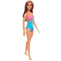 Barbie Beach Doll Brunette Wearing Blue Swimsuit