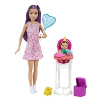 Barbie Skipper Babysitter Playset Brown/Purple Hair FHY97