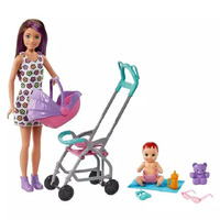 Barbie Skipper Babysitters Inc Doll and Stroller Playset GXT34
