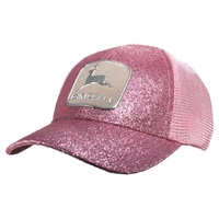 John Deere Vintage Logo Kids Glitter Mesh Trucker Hat
