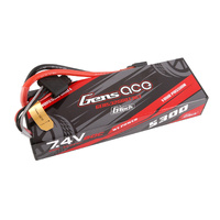 Gens Ace G-Tech 2S 5300mAh 60C 7.4V Hardcase/Hardwired Lipo Battery (1TO3) Deans/XT60 Adapter Included GEA532S60T3GT