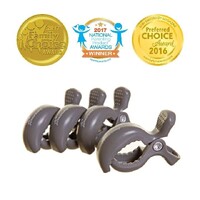 Dreambaby Strollerbuddy Stroller Clips 4 Pack - Grey F2214**