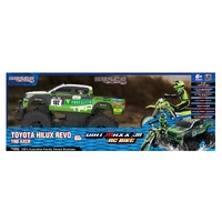 Rusco Racing 1:16 R/C Toyota Hilux Revo TRD AXCR & Dirt Maxx Bike Colours Vary; One Supplied 