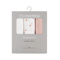 Little Bamboo Muslin Wraps 3pk - Dusty Rose
