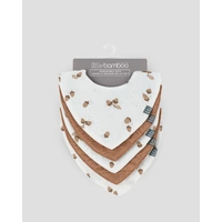 Little Bamboo Muslin Bibs 5pk - Iced Coffee