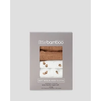 Little Bamboo Soft Muslin Wash Cloths 6pk - Iced Coffee