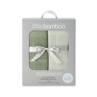 Little Bamboo Cellular Blanket 2pk - Bayleaf