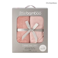 Little Bamboo Hooded Towel 2pk - Dusty Rose