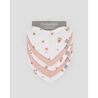 Little Bamboo Muslin Bibs 5pk - Dusty Rose