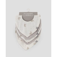 Little Bamboo Muslin Bibs 5pk - Stone Grey