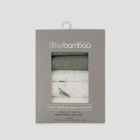 Little Bamboo Soft Muslin Wash Cloths 6pk - Turtle Bay