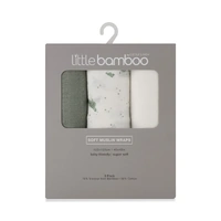Little Bamboo Muslin Wraps 3pk - Turtle Bay