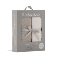 Little Bamboo Hooded Towel 2pk - Stone Grey