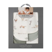 The Little Linen Company Bibs 5pk - Farmyard Lamb