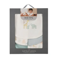 The Little Linen Company Bibs 5pk - Savanna Giraffe