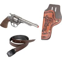 Gonher Wild West Diecast Cowboy Revolver with Belt and Holster 8 Shot Cap Gun Toy 201/0 26Q