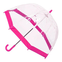 Clifton Kids Clear Birdcage Umbrella with Pink Trim