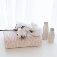 Living Textiles 100% Organic Cotton Bassinet/Cradle Cellular Blanket Rose Quartz