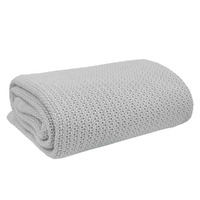 Living Textiles 100% Organic Cotton Bassinet/Cradle Cellular Blanket Grey**