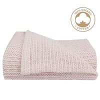 Living Textiles 100% Organic Cotton Cot Cellular Blanket - Rose Quartz