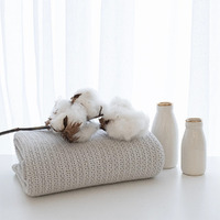 Living Textiles 100% Organic Cotton Cot Cellular Blanket - Grey