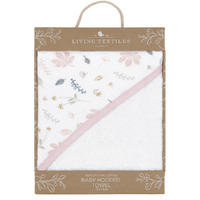 Living Textiles Organic Muslin Hooded Towel - Botanical