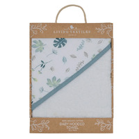 Living Textiles Organic Muslin Hooded Towel - Banana Leaf