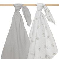 Living Textiles 100% Organic Cotton 2 pack Muslin Swaddles Dandelion