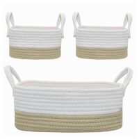 Living Textiles 3pc Storage Baskets Set - Natural/White