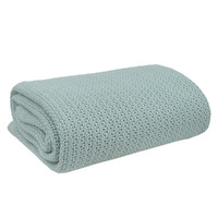 Living Textiles 100% Organic Cotton Cot Cellular Blanket - Sage