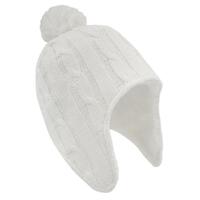 Living Textiles Cable Knit Sherpa Beanie - Ivory