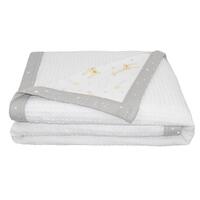 Living Textiles Cot Waffle Blanket - Noah/Grey Stars