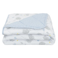 Living Textiles Cot Comforter - Mason/Blue Dots