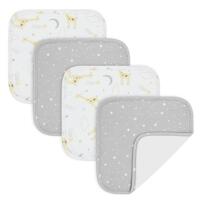 Living Textiles Face Washers 4 Pack Noah/Grey Stars