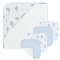 Living Textiles 5pc Baby Bath Gift Set - Mason/Blue Dots