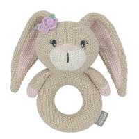 Living Textiles Knitted Ring Rattle Amelia the Bunny