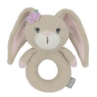 Living Textiles Knitted Ring Rattle Amelia the Bunny