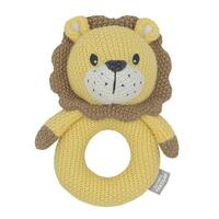 Living Textiles Knitted Ring Rattle Leo the Lion