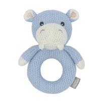 Living Textiles Knitted Ring Rattle Henry the Hippo