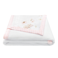 Living Textiles Cot Waffle Blanket - Butterfly/Gingham