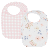 Living Textiles 2pk Bib Set Butterfly/Gingham