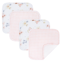 Living Textiles Face Washers 4 Pack Butterfly/Gingham