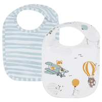 Living Textiles 2pk Bib Set Up Up & Away/Stripes